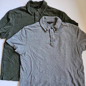 Banana Republic Grey Gray Olive Green Short Sleeve Polo Short Sleeve Polo Tshirt